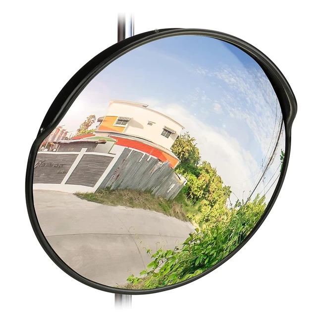 Espejo Convexo Profesional Irrompible 60cm Negro - Relaxdays