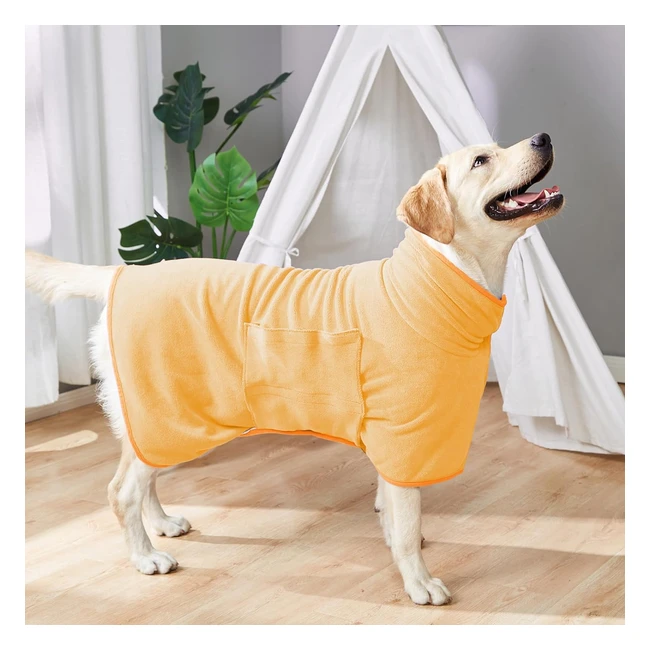 Zorela Dog Drying Coat 400gsm Microfibre Towel Robe - Super Absorbent, Fast Drying