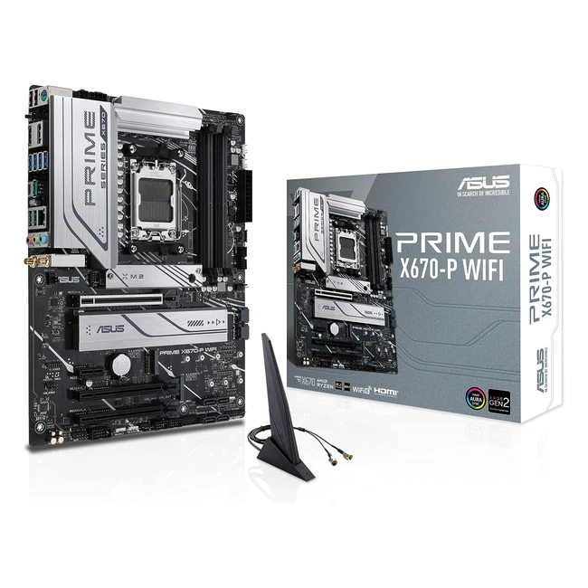 ASUS Prime X670P WiFi AMD X670 Ryzen AM5 ATX Motherboard with 3 M2 Slots DDR5 USB 32 Gen 2x2 Type-C USB4 Support
