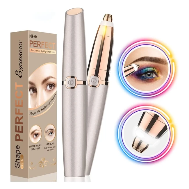 Eyebrow Trimmer for Women - Painless  Portable - LED Light - Safe Lady Trimmer 