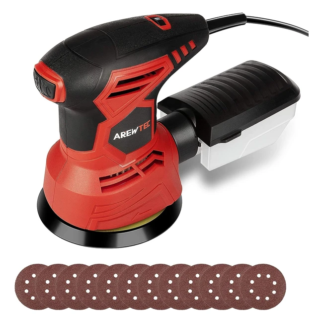 Ponceuse Excentrique Arewtec 13000 OPM - 7 Vitesses Variables - Dpoussireur - Ponçage Bois