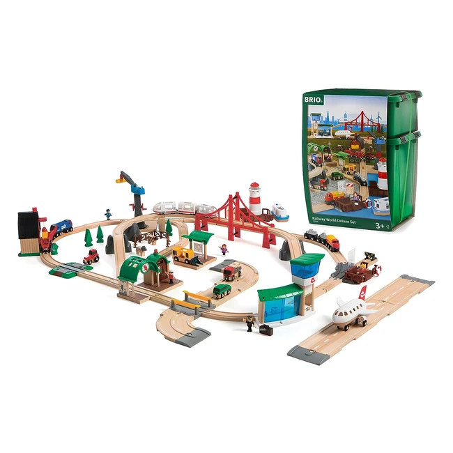 Set Deluxe Mundo Ferroviario Brio 33766 - Desarrolla Creatividad y Competencias Matemáticas