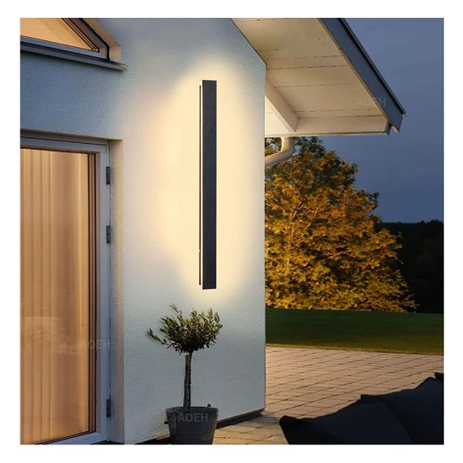 Applique murale LED extérieur en aluminium acrylique étanche IP65 pour jardins terrasses chambres - 30cm/12W