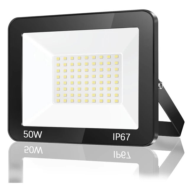 Foco LED Exterior 50W IP67 Impermeable  Proyector LED 5000lm  Luz de Seguridad