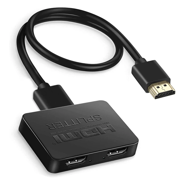 4K HDMI Splitter 1 in 2 out for Dual Monitors  HDMI Cable Included