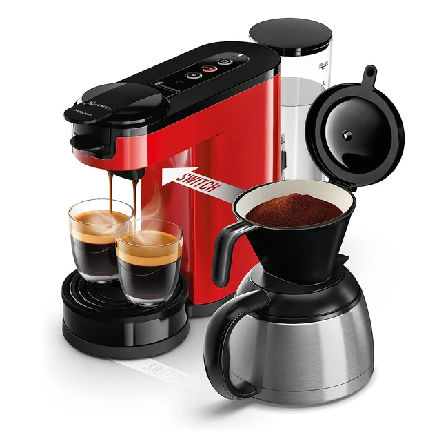 Philips Senseo Switch - Machine à café 2 en 1 - Rouge HD659285
