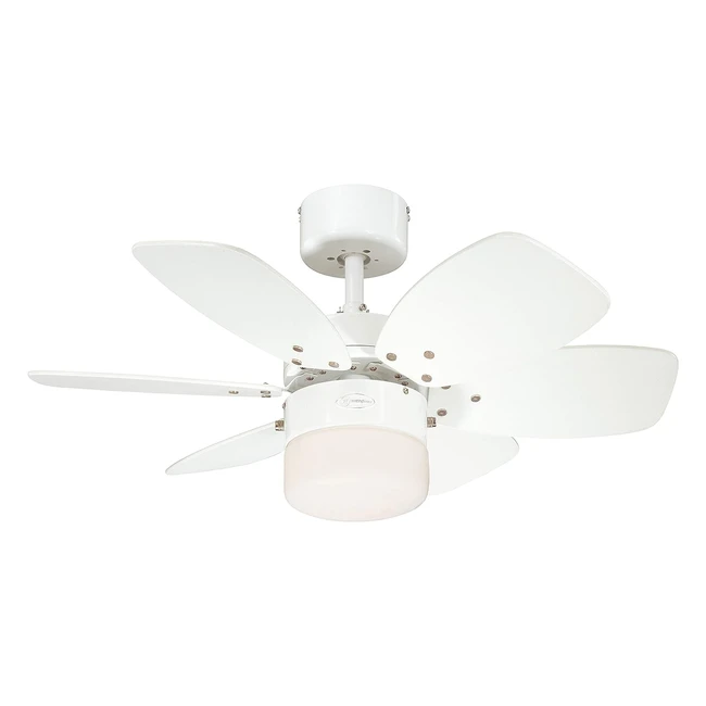 Ventilatore a Soffitto Flora Royale E27 60W - BiancoAcero Chiaro