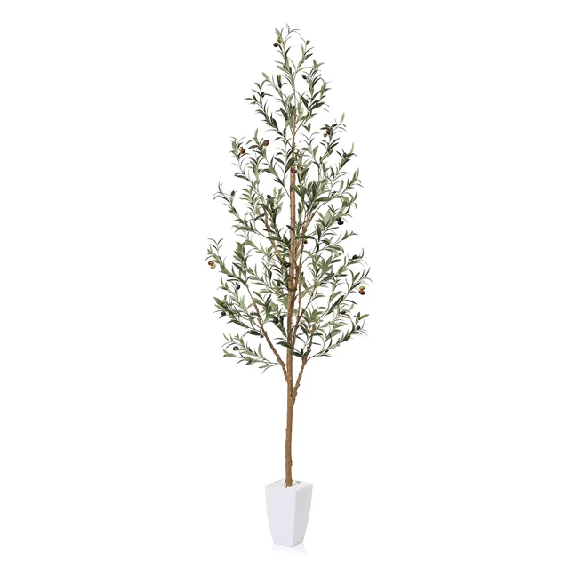 Olivo Artificial 210cm - Planta Decorativa Falsa - Plástico - Con Frutas - Salón Dormitorio Despacho - 1 Pack
