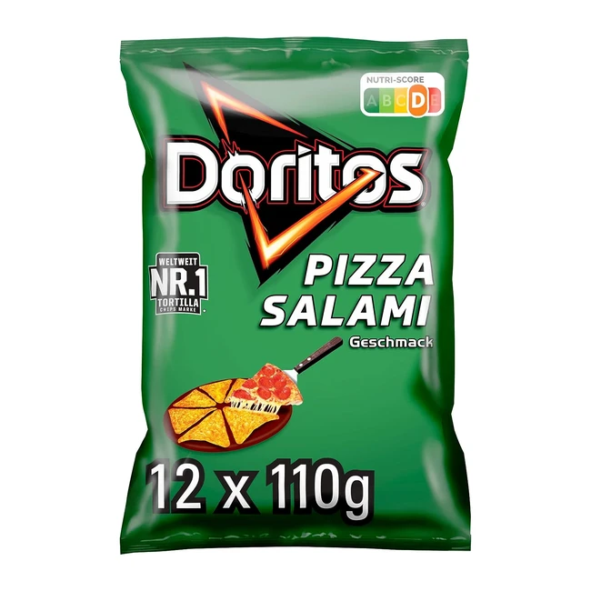 Doritos Pizza Salami Tortilla Nachos knuspriger Snack aus Mais 12 x 110g