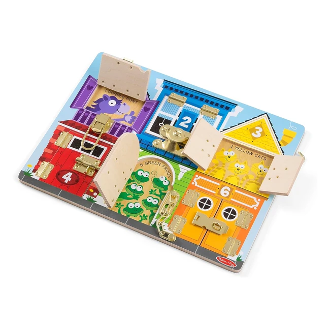 Melissa & Doug Wooden Latches Board - Develop Motor Skills & Problem Solving - Gift for Boy or Girl