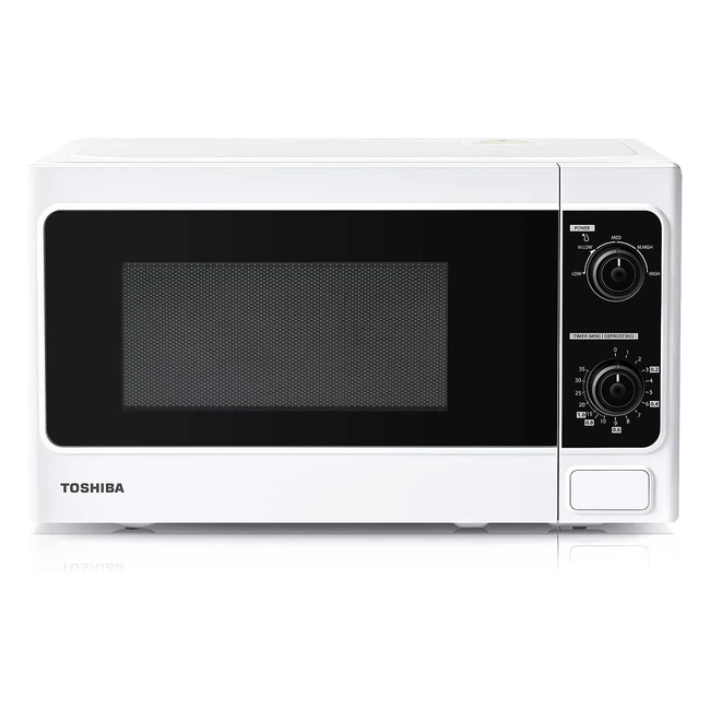 Toshiba 800W 20L Microwave Oven - Defrost, 5 Power Levels, Stylish Design