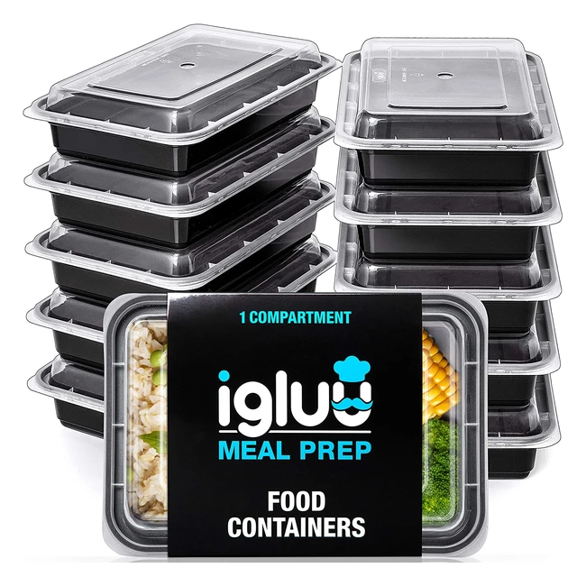 30 Pack 1 Compartment BPA Free Reusable Meal Prep Containers - Stackable Bento Lunch Boxes