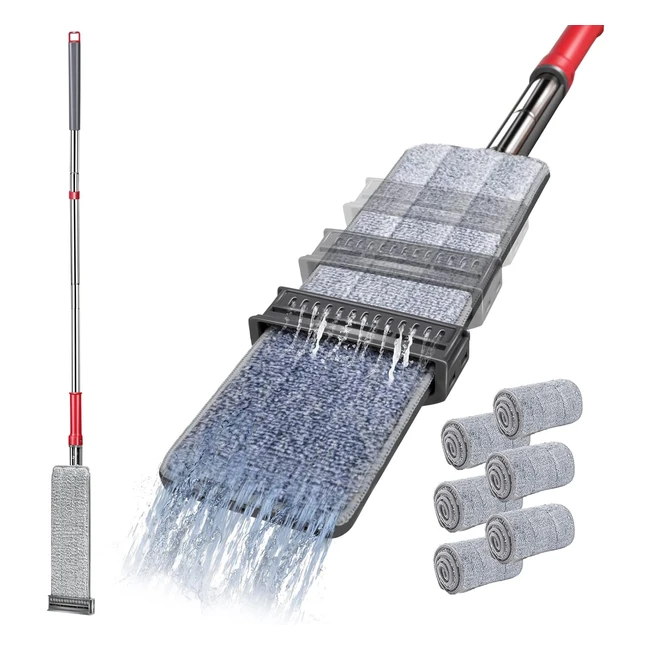 Balai plat microfibre avec essorage intégré - Masthome