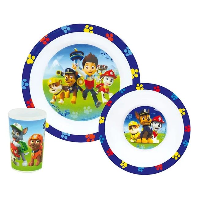 Juego de Utensilios de Comida para Niños La Patrulla Canina - 3 Piezas - Azul