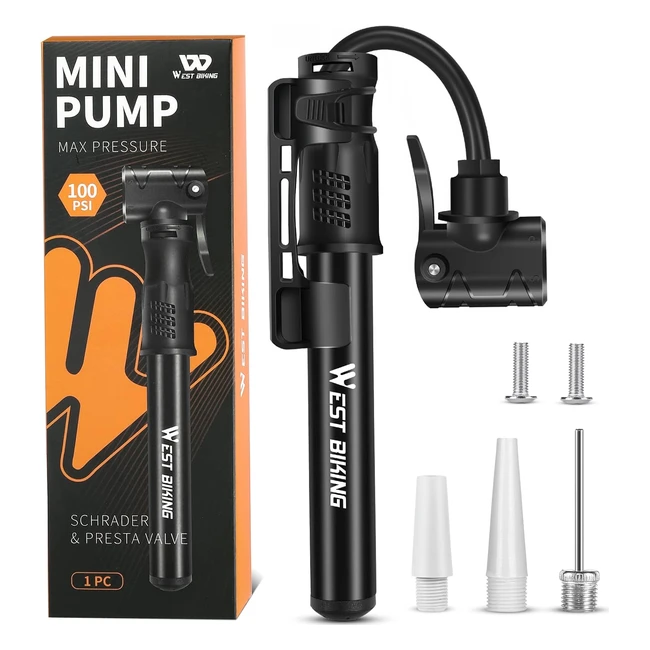 Mini Bike Pump - Aluminum Alloy - Fast Tyre Inflation - Mountain Road Bike - Cy