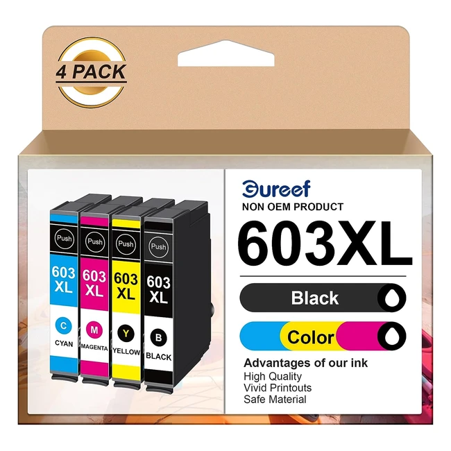 603XL Ink Cartridges Multipack for Epson 603 XL - XP3100 XP4100 XP2100 - WF2810 WF2830 WF2850 - BCMy 4 Pack