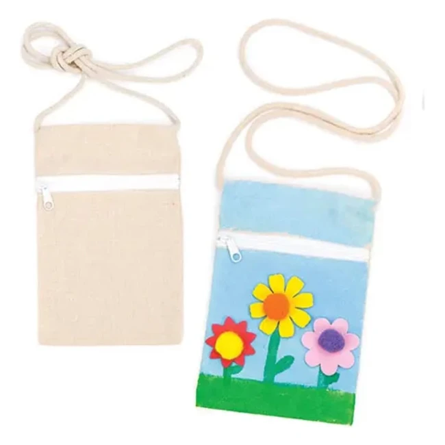 Porte-monnaie bandoulire en tissu Baker Ross - Lot de 5 - Loisirs cratifs po