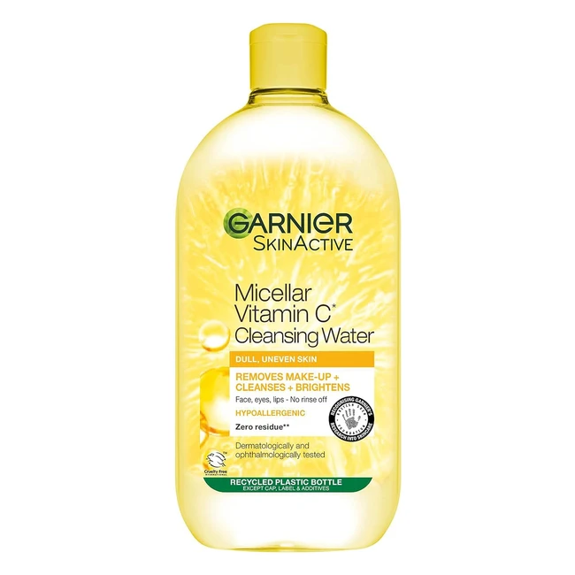Garnier Micellar Vitamin C Water 700ml - Brightening Face Cleanser & Makeup Remover
