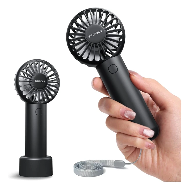 Tripole Mini Handheld Fan 2600mAh USB Powered Portable Fan 3 Speeds Cooling Desk Fan