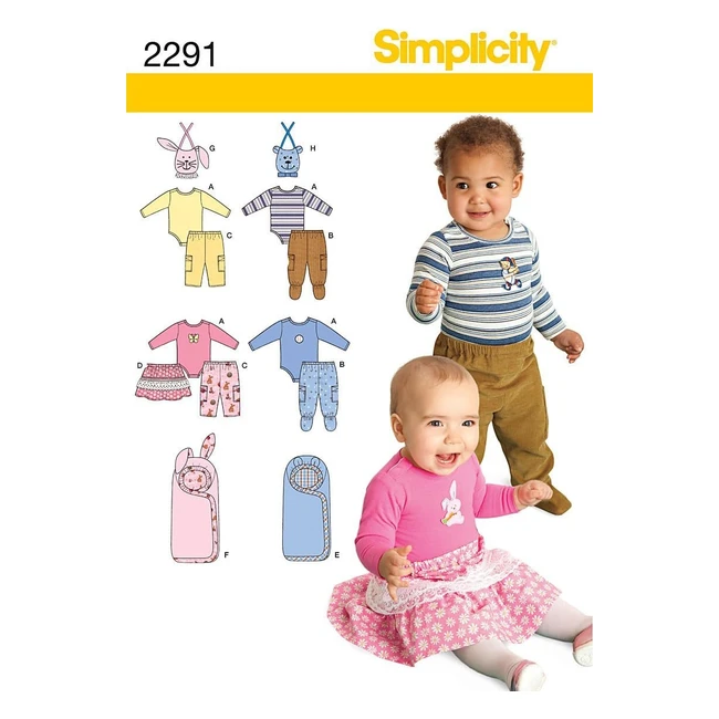 Simplicity 2291Babies Separates - Paper White - XXS-XS-S-M-L