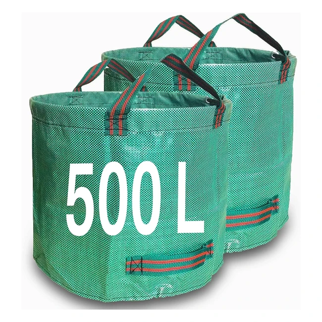 Singwow Garden Waste Bags 500L x 2 - Heavy Duty Reusable Sacks with Handles