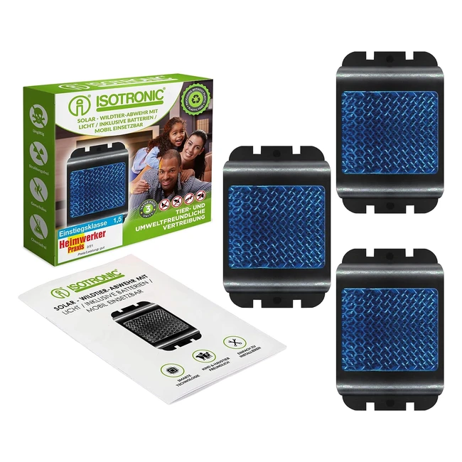 Deterrente Cinghiale Isotronic con LED Blu - Set di 3 - Protezione Animali Selvatici