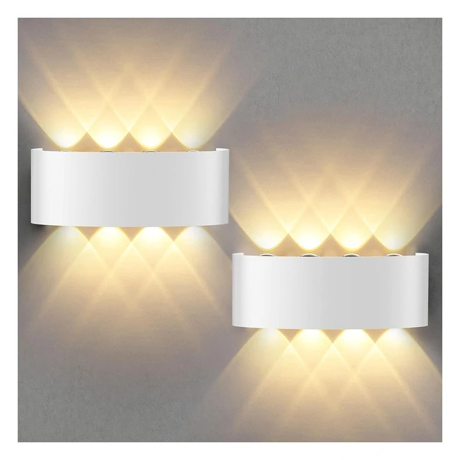 Applique murale LED 8W blanc IP65 - Lureshine - Réf. 2P-APM-8W-BLC