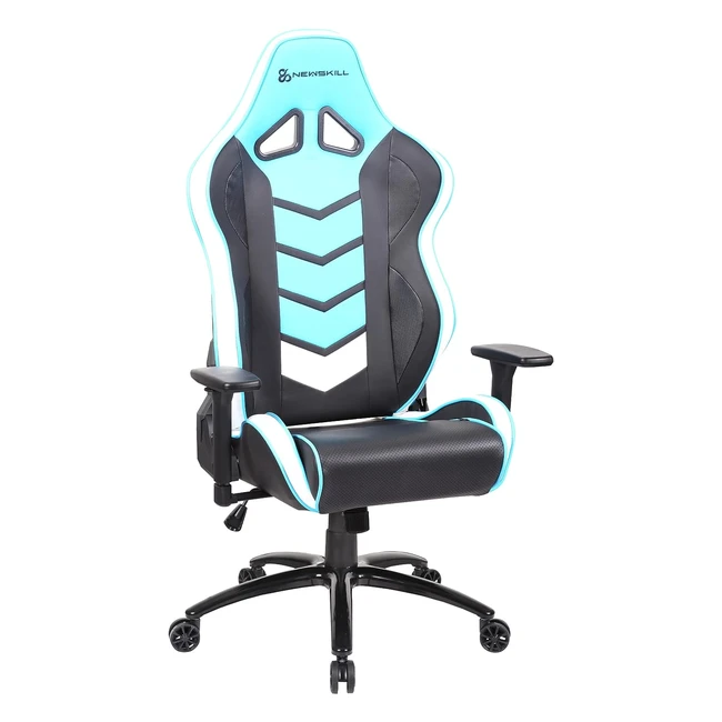 Fauteuil de gaming professionnel Newskill Kaidan avec structure en métal - Dossier inclinable à 180 degrés - Accoudoirs 3D - Bleu