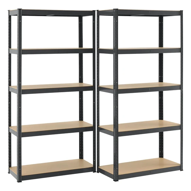 Juskys 2erSet Lagerregal Basic 180x90x40cm - 1750 kg - Schwerlastregal Metall Kellerregal Regalsystem Grau