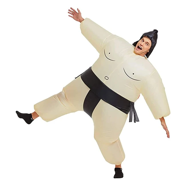 Rafalacy Inflatable Sumo Wrestler Costume Suit | Waterproof Polyester | Battery-Operated Fan | Funny Halloween Costume