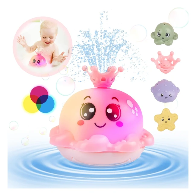 Baby Bath Toys Octopus - Light Up, Automatic Spray, 4 Water Spray Patterns