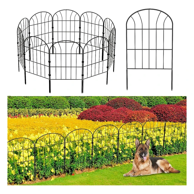 Decorative Garden Fence 10Pack - Rustproof Iron Landscape Wire Folding Fencing - Animal Barrier - 60cm x 330cm