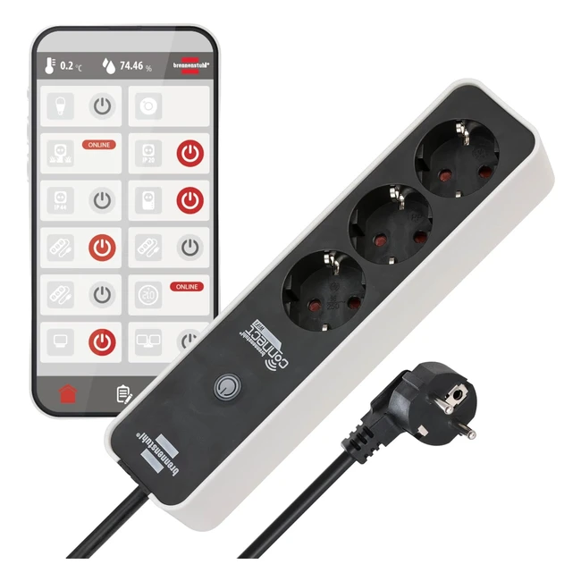Regleta inteligente Brennenstuhl ecolor con 3 tomas programables
