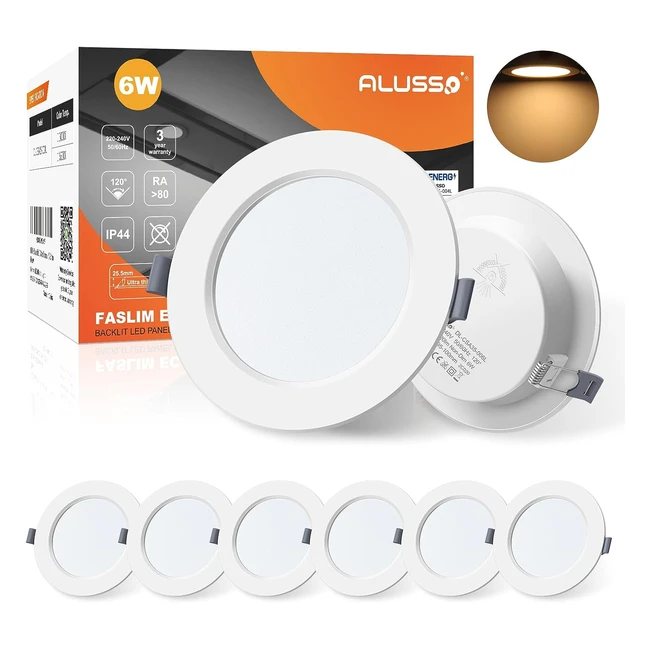 Alusso LED Downlights for Ceiling 6W Ultra Slim Recessed Spotlights