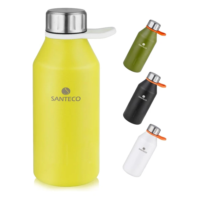 Bouteille d'eau isotherme Santeco 500ml/350ml | Sans BPA | Pour boissons chaudes et froides | Idéale pour sports et voyages