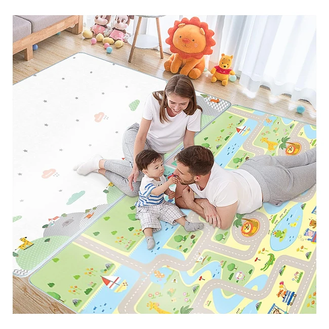 Tappeto Pieghevole Bambini Honlone 180x150cm - Gioco e Divertimento con Colori V