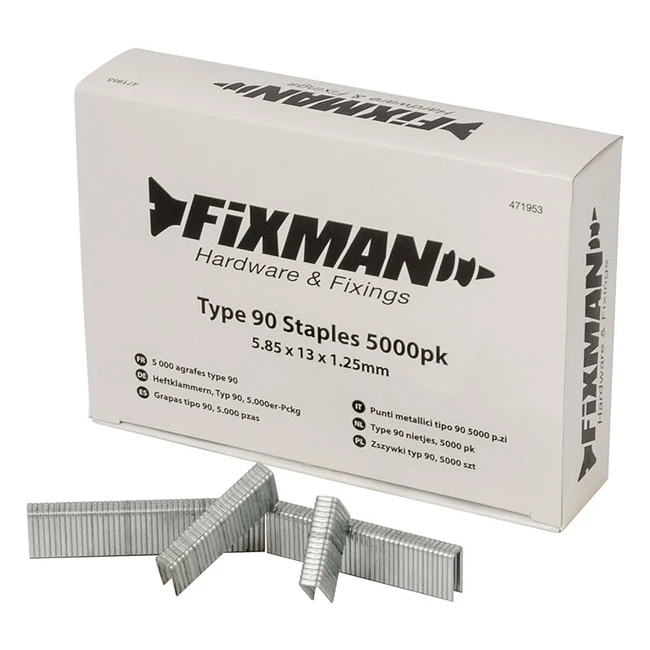Graffette Fixman 471953 Tipo 90 585x13x125mm - Confezione da 5000