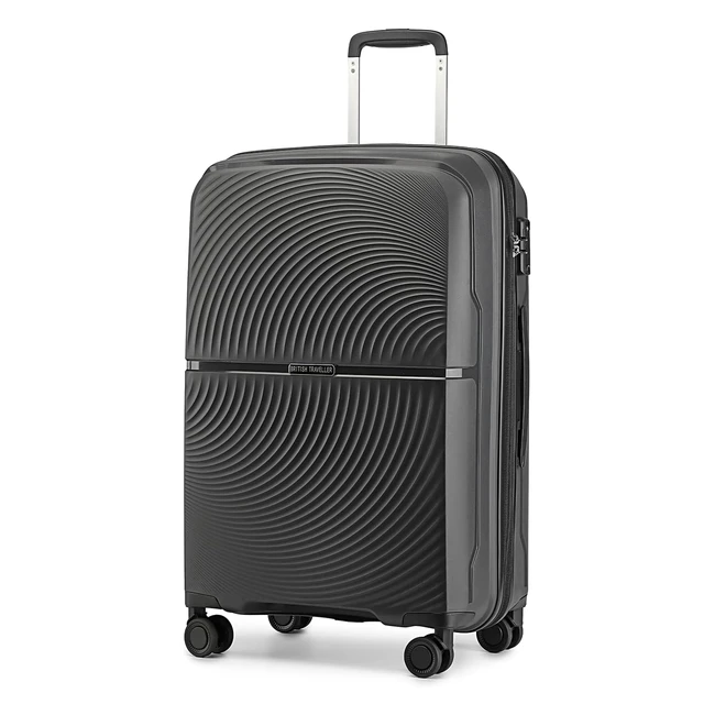 British Traveller 28 Large Suitcase Lightweight Polypropylene Hard Shell Luggage with TSA Lock and 4 Spinner Wheels