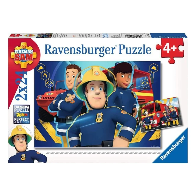 Puzzle Enfant Ravensburger Sam le Pompier - 2x24 pices - Aide Sam dans le beso
