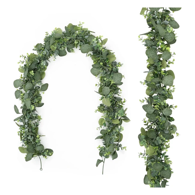 Guirnaldas Artificiales de Hojas de Eucalipto Verde - Decoración de Pared y Mesa