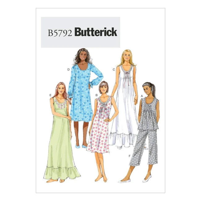Robe et pantalon pour femme - Butterick Patterns B5792 - Taille L  XXL - Blanc
