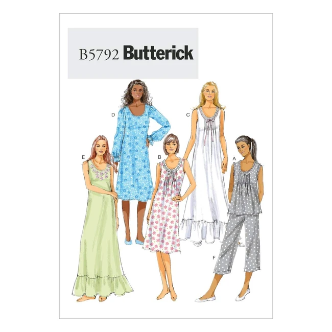 Robe et pantalon pour femme - Butterick Patterns B5792 - Taille L à XXL - Blanc
