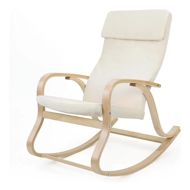 Songmics Schaukelstuhl Schwingsessel Relaxstuhl LYY30M - Beige - 120 kg Belastba