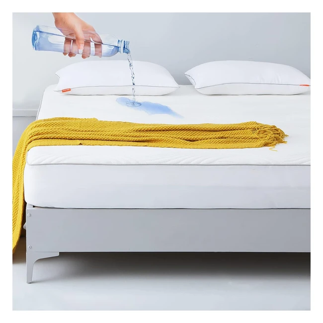 Sweetnight Matratzenschoner für Kingsizebetten, wasserdichter Matratzenschoner mit Bambusoberfläche, extra tiefe Tasche 40 cm, maschinenwaschbar 90 x 190 cm