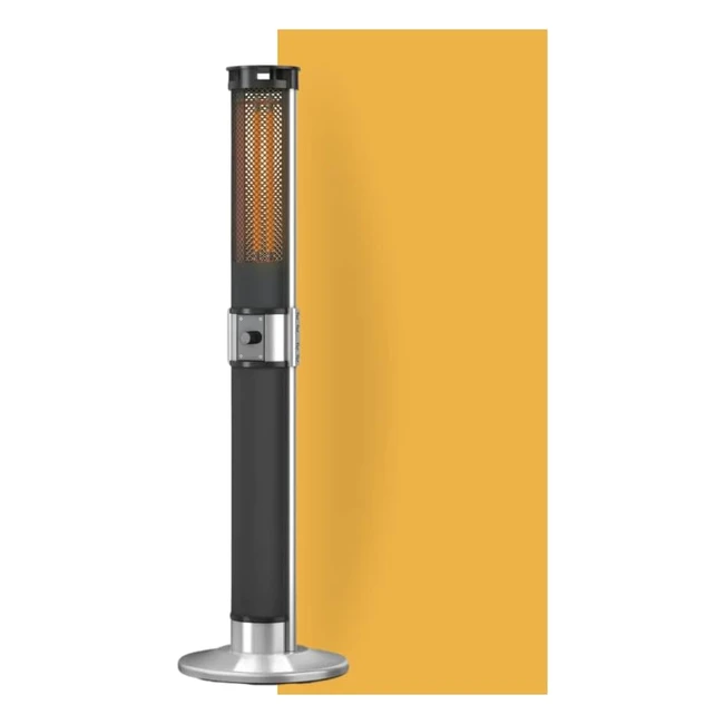 Swan Al Fresco Column Electric Patio Heater SH16310N - Adjustable Power 2000W - Stainless Steel Base - Black