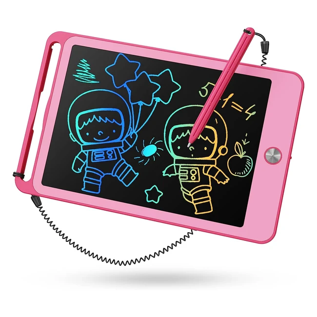 Tableau d'écriture LCD Tekfun pour enfants - 85 pouces - Ardoise magique - Cadeau d'anniversaire et de Noël - Rose