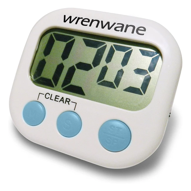 Wrenwane Digital Kitchen Timer - Upgraded Version with Big Digits & Loud Alarm - USA - 10,000 Reviews
