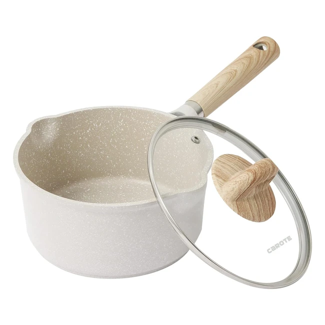 Carote Saucepan with Lid 18cm2l Nonstick Milk Pan - Induction, Gas, Electric Hobs - Small Cooking Pot