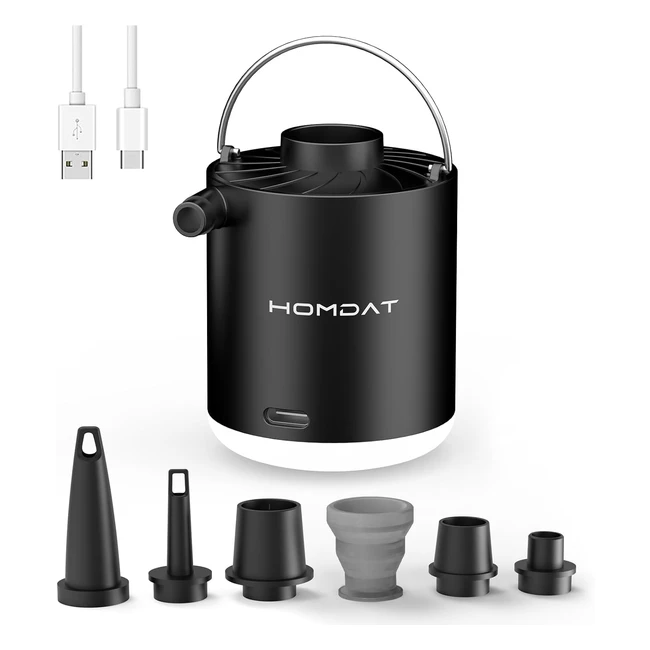 Bomba de Aire Eléctrica Portátil Recargable - Inflador 3 en 1