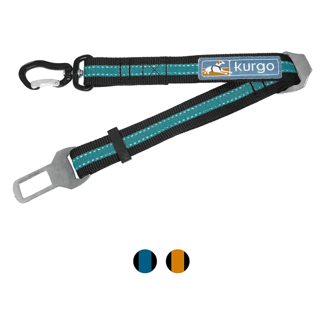Kurgo Direct to Seat Belt Swivel Tether for Dogs | Tangle-Free | Adjustable Length | Black/Blue
